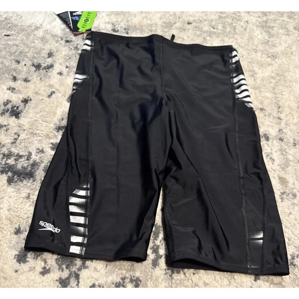 Speedo Black Anthracite Pro LT Jammer Swim Competition Shorts Mens Size 36 New